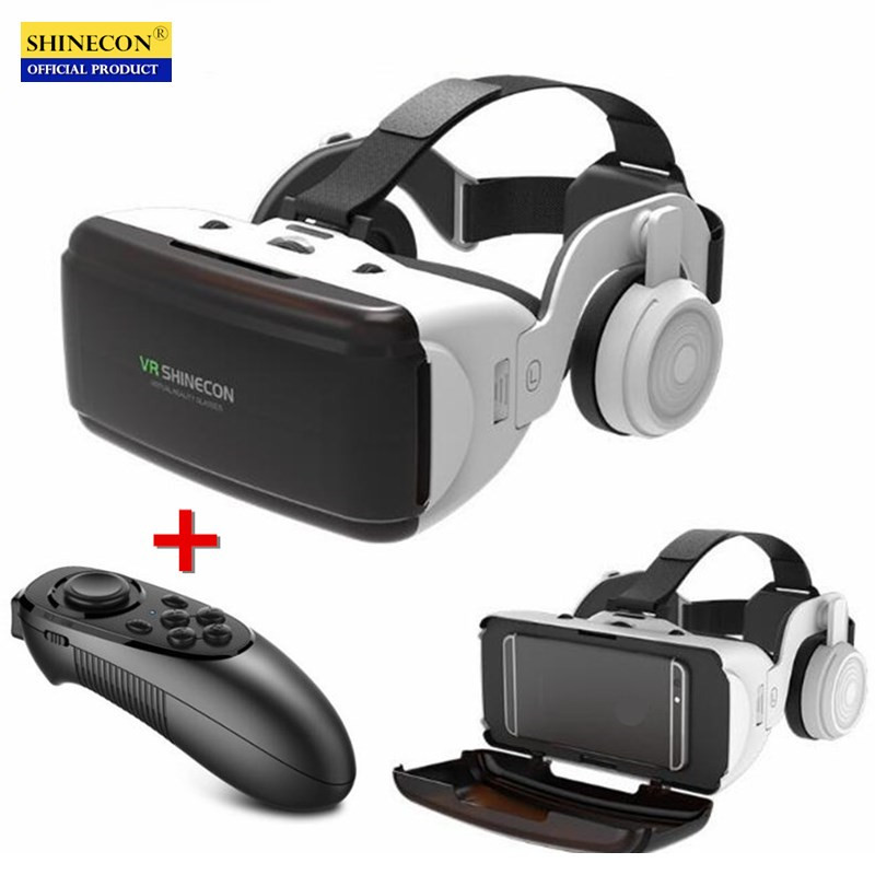 Originale VR realtà virtuale 3D occhiali Box Stereo VR Google cartone auricolare casco per IOS Smartphone Android, Rocker Wireless