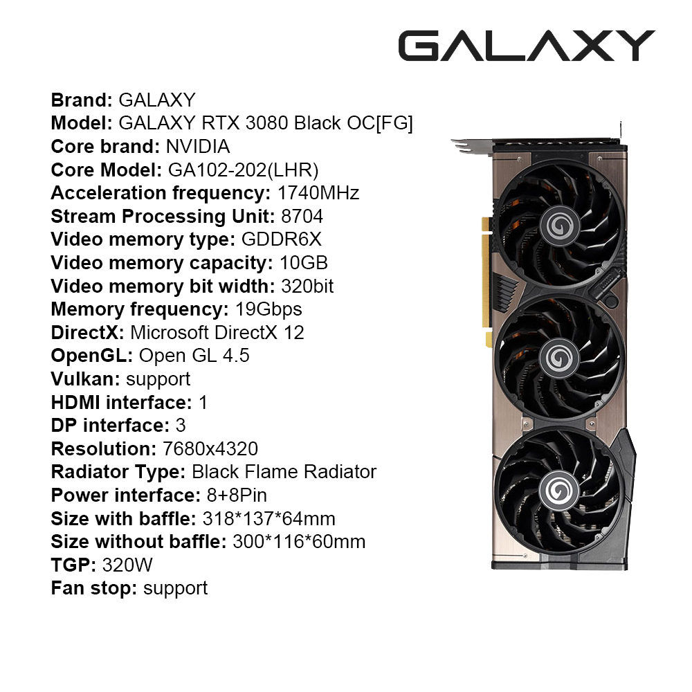 GALAXY New RTX3070TI RTX 3070 RTX3080TI RTX 3080 8G 10G 12G LHR GAMING schede grafiche NVIDIA GDDR6X scheda Video placa de video