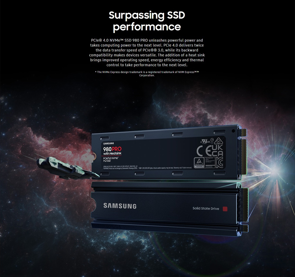 Samsung 980 PRO NVMe 4.0 M.2 SSD con dissipatore di calore 1TB 2TB M.2 2280 disco interno a stato solido PCIe Gen 4.0x4 NVMe per Laptop Desktop