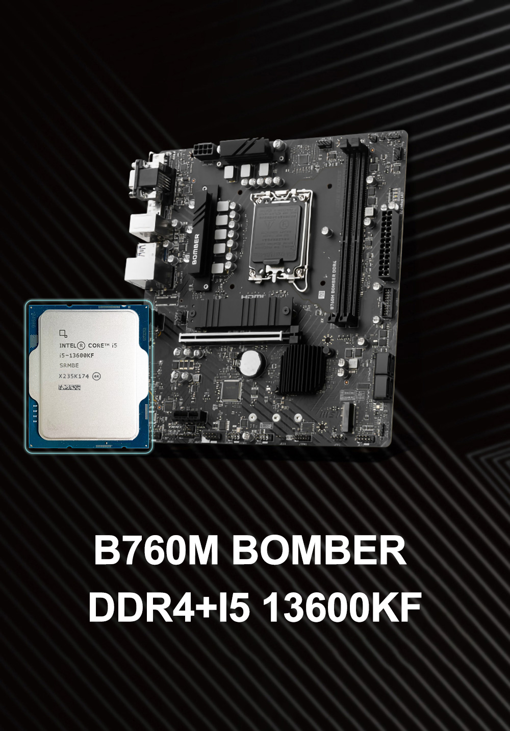 MSI B760M BOMBER DDR4 nuova scheda madre + processore Intel Core I5-13600KF 3.5 GHz 14-Core 20-Thread CPU 10NM L3 = 24M 125W LGA 1700