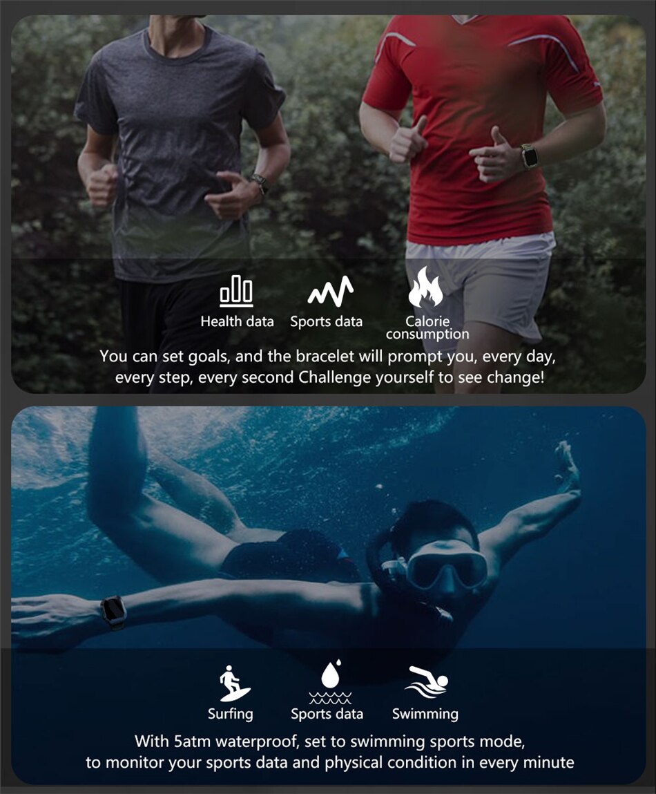 Nuovo Smart Watch per uomo Bluetooth Full Touch Screen 5ATM orologi impermeabili sport Fitness uomo Smartwatch uomo Relogio Masculino