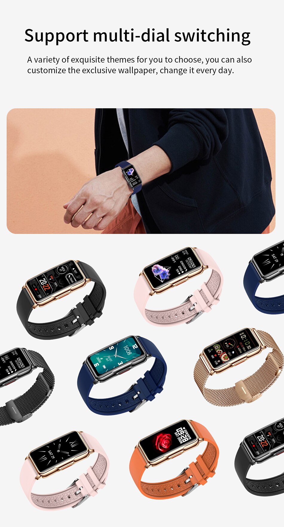 Smart Watch Women Full Touch Screen Bluetooth Call IP67 orologi da donna impermeabili sport Fitness Tracker Smartwatch donna uomo