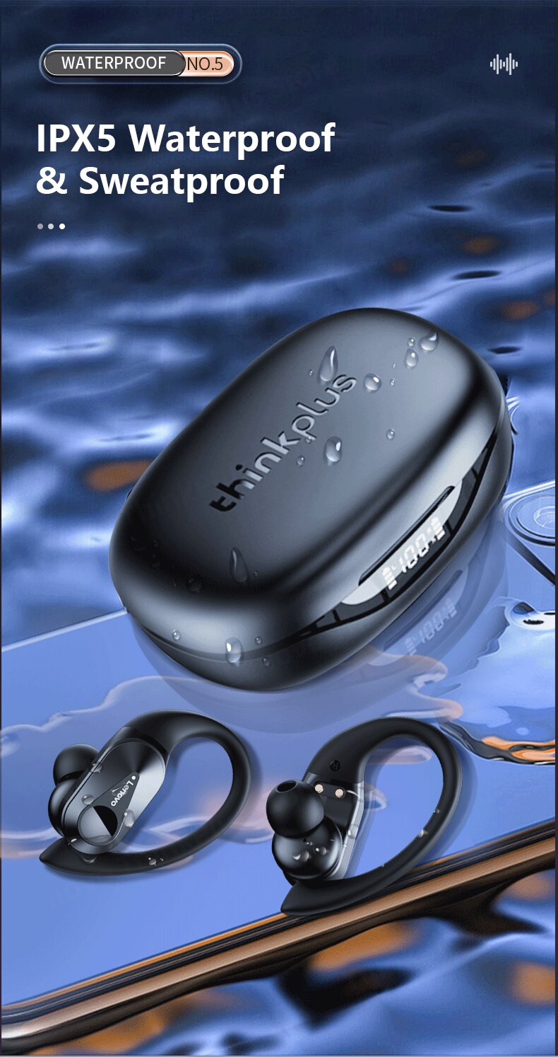Auricolari Lenovo LP75 TWS Bluetooth 5.3 cuffie sportive Wireless Display digitale a LED auricolari Stereo con riduzione del rumore HiFi