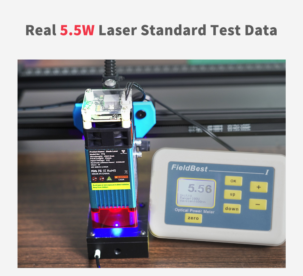 Macchina per incisione Laser in metallo a due alberi TTS-55 450 ± 5nm luce blu 15W/40W Router CNC supporto per incisione taglio pelle legno WIFI