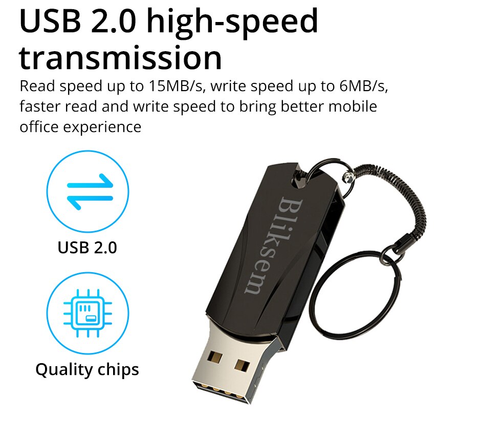 Bliksem Pen Drive 32GB 64GB USB2.0 ad alta velocità per Computer cellulare Mini Pen Drive in metallo 32GB USB Flash Drive 64GB