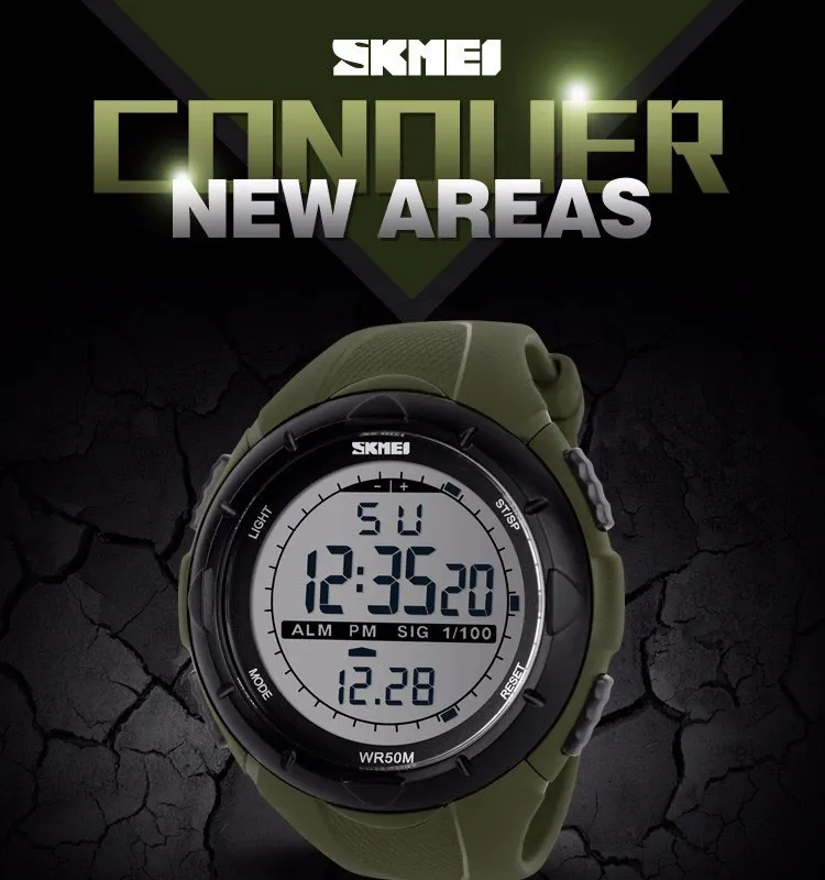 SKMEI Fashion Simple Sport watch Men Military Watches Alarm Clock Shock Resistant Waterproof Digital Watch reloj hombre 1025