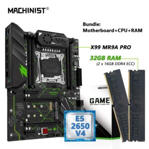 MACHINIST MR9A PRO X99 Motherboard combo Kit  with Xeon E5 2650 V4 CPU And DDR4 32GB RAM Memory Set Four Channel ATX