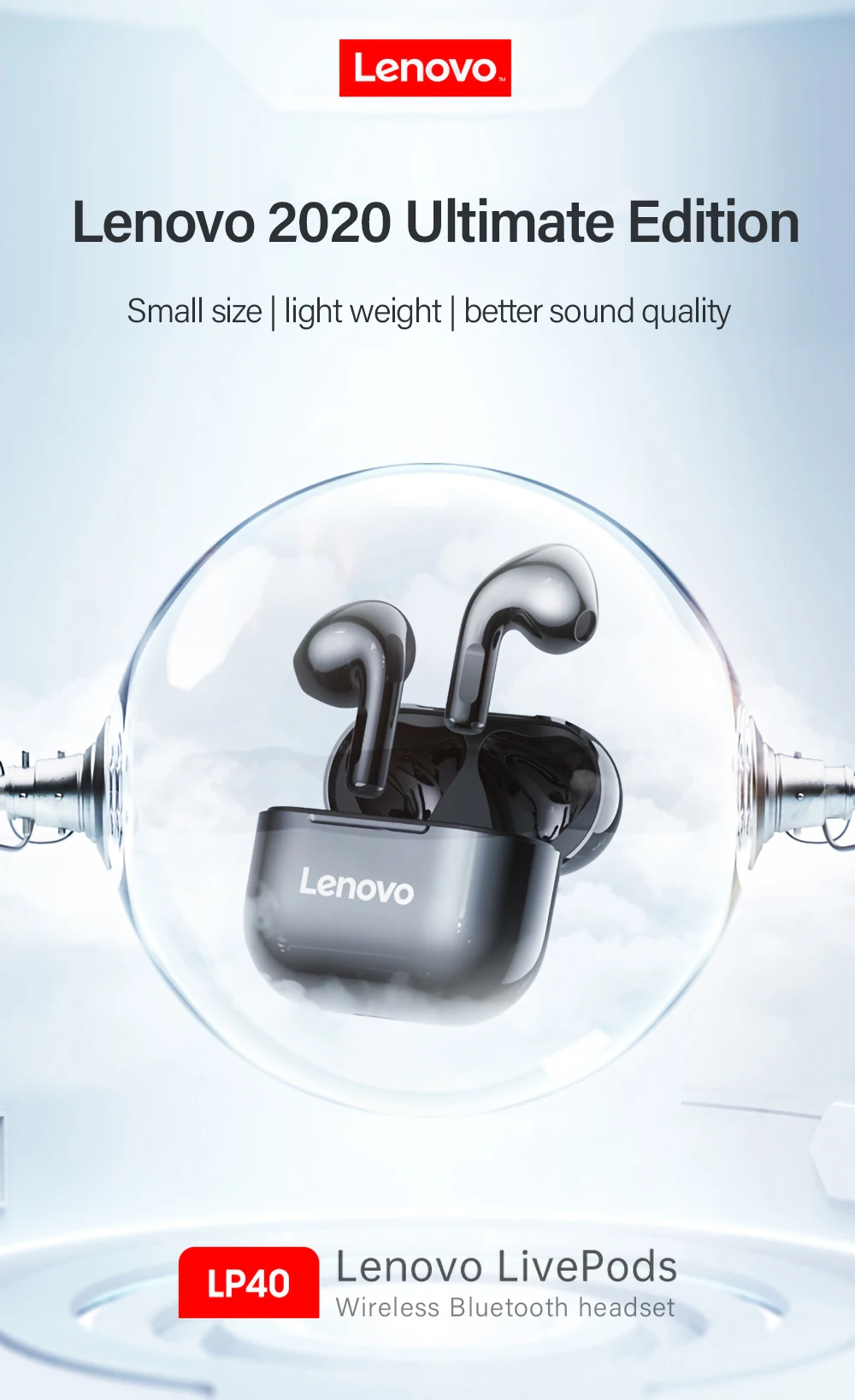 Original Lenovo LP40 wireless headphones TWS Bluetooth Earphones Touch Control Sport Headset Stereo Earbuds For Phone Android Original Lenovo LP40 wireless headphones TWS Bluetooth Earphones Touch Control Sport Headset Stereo Earbuds For Phone Android