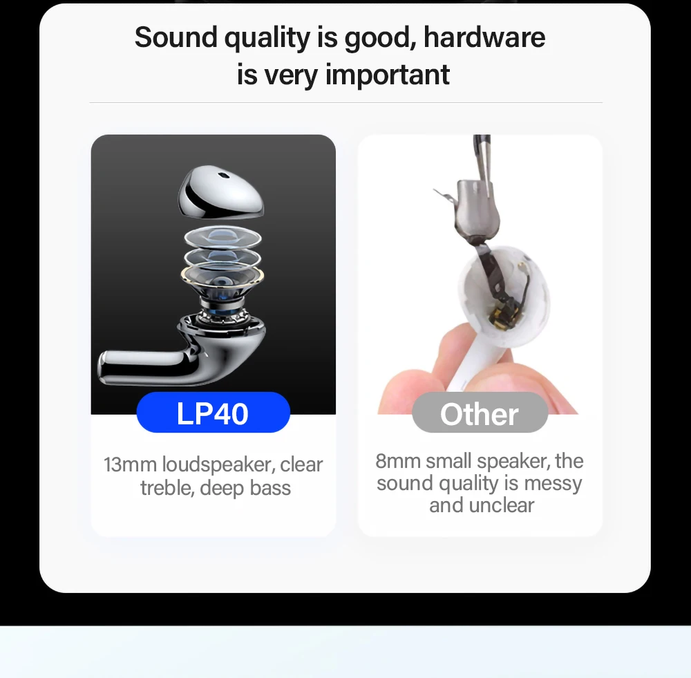 Original Lenovo LP40 wireless headphones TWS Bluetooth Earphones Touch Control Sport Headset Stereo Earbuds For Phone Android Original Lenovo LP40 wireless headphones TWS Bluetooth Earphones Touch Control Sport Headset Stereo Earbuds For Phone Android