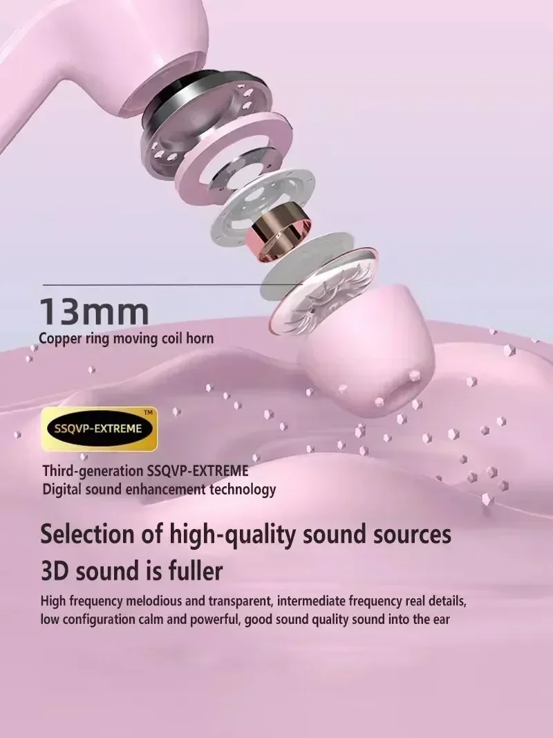 T2 Tws Wireless Bluetooth Headset Transparent Headphones ENC Power Digital Display Stereo Sound Earphones for All Smartphones