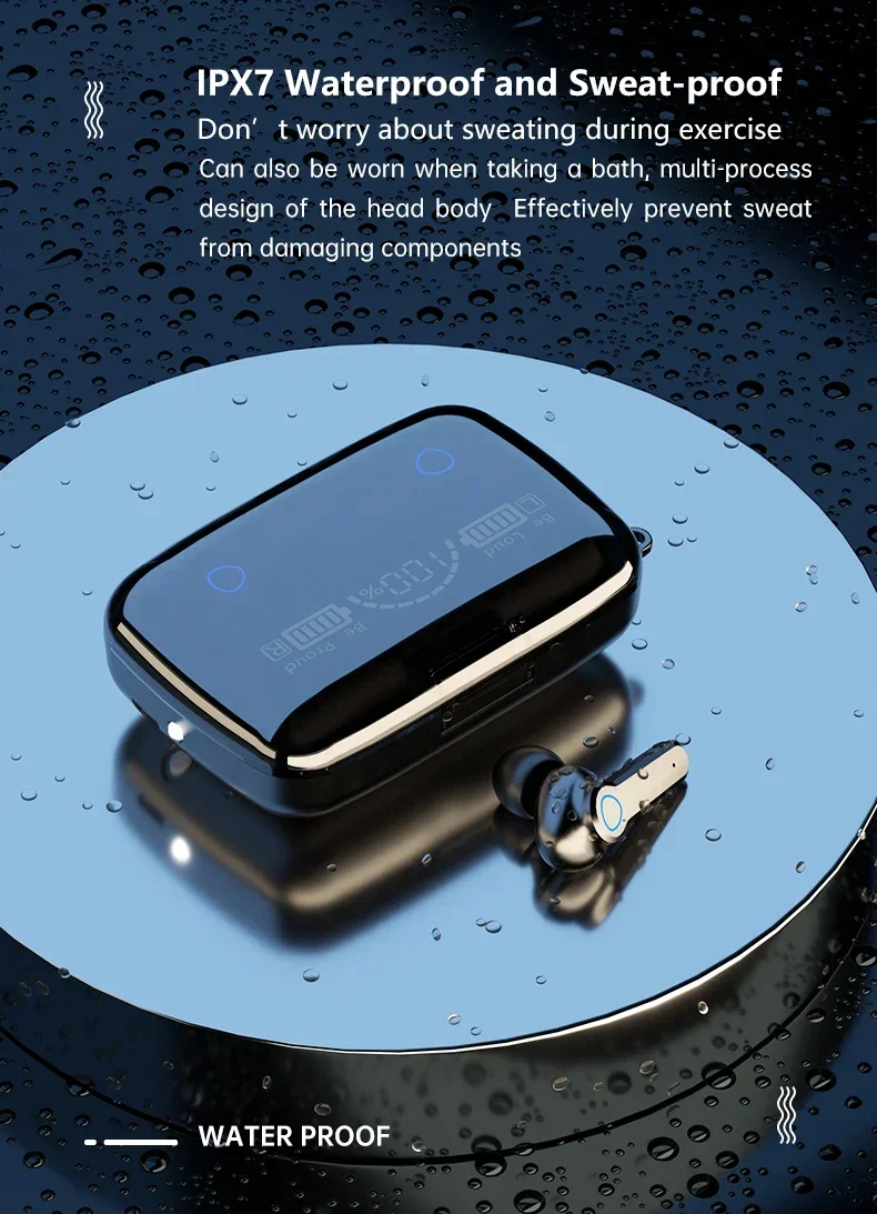 M19 headset TWS Earphone Intelligente Touch Control Wireless Bluetooth-compatible Headphones Waterproof LED Display With Mic M19 headset TWS Earphone Intelligente Touch Control Wireless Bluetooth-compatible Headphones Waterproof LED Display With Mic