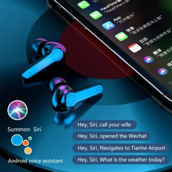 M19 headset TWS Earphone Intelligente Touch Control Wireless Bluetooth-compatible Headphones Waterproof LED Display With Mic - Image 2