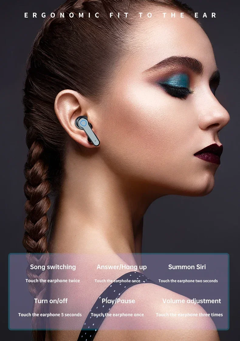 M19 headset TWS Earphone Intelligente Touch Control Wireless Bluetooth-compatible Headphones Waterproof LED Display With Mic M19 headset TWS Earphone Intelligente Touch Control Wireless Bluetooth-compatible Headphones Waterproof LED Display With Mic