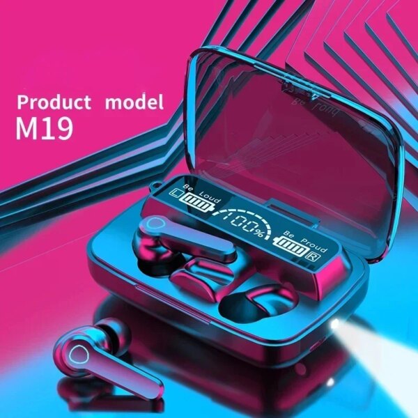 M19 headset TWS Earphone Intelligente Touch Control Wireless Bluetooth-compatible Headphones Waterproof LED Display With Mic - Image 3