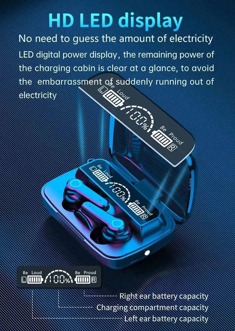 M19 headset TWS Earphone Intelligente Touch Control Wireless Bluetooth-compatible Headphones Waterproof LED Display With Mic M19 headset TWS Earphone Intelligente Touch Control Wireless Bluetooth-compatible Headphones Waterproof LED Display With Mic