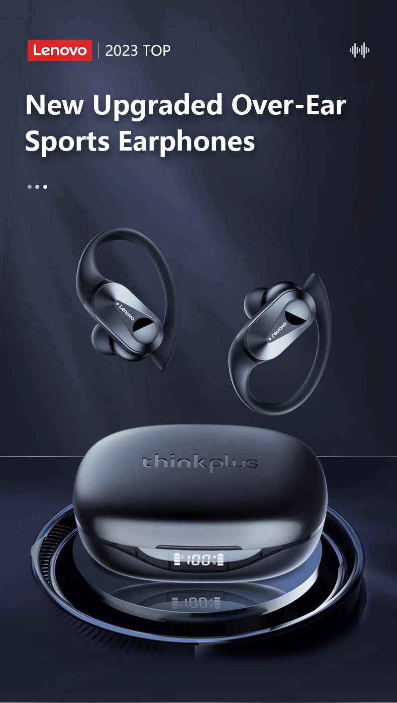 Original Lenovo LP75 TWS Bluetooth V5.3 Headphones Wireless LED Digital Display Earphones Noise Reduction Waterproof Headset New