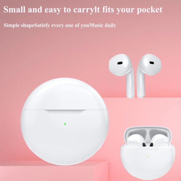 TWS Pro6 Earphone Bluetooth Headphones with Mic 9D Stereo Pro 6 Earbuds for Xiaomi Samsung Android Wireless Bluetooth Headset - Image 3