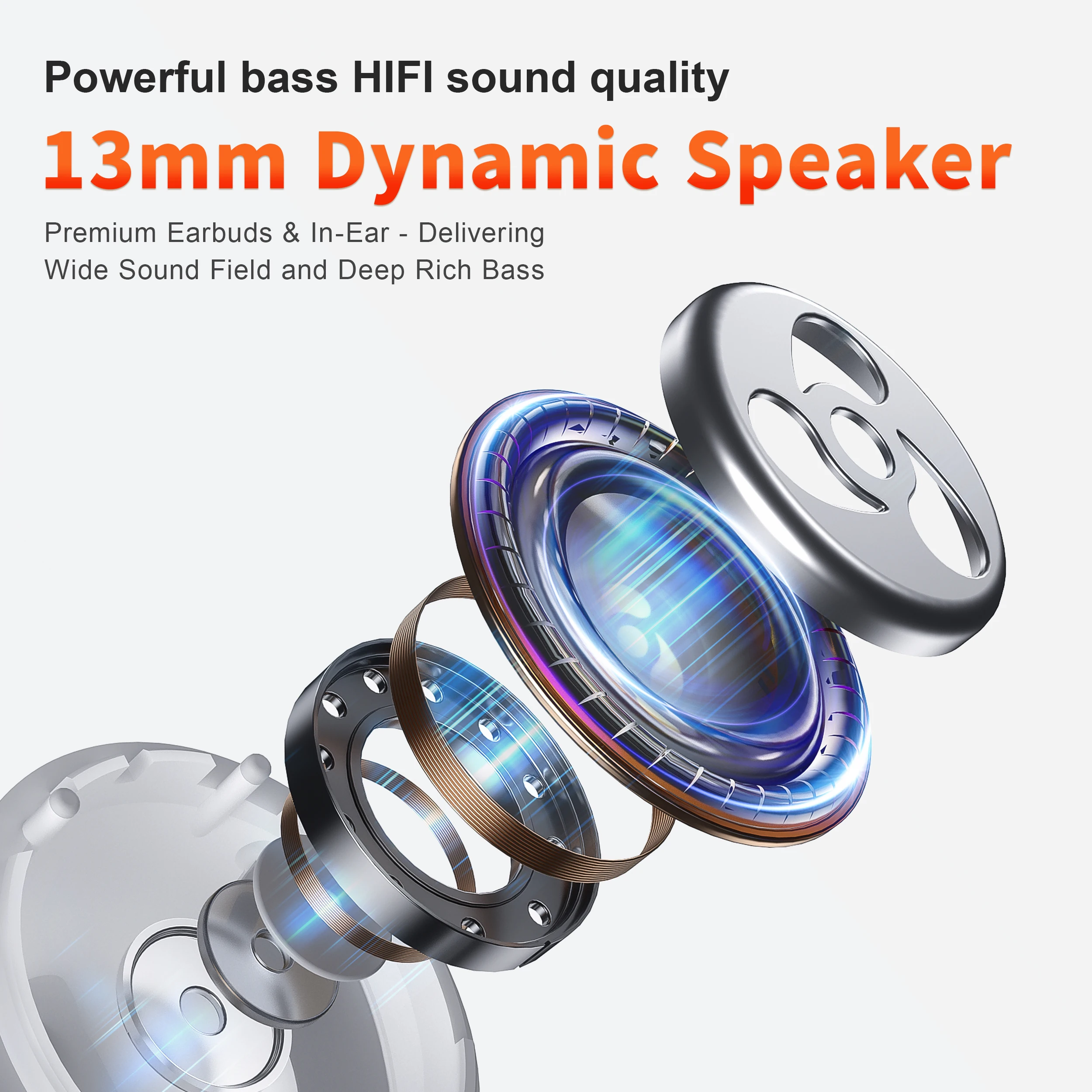 Wireless Earphones QERE E28 NEW TWS Bluetooth 5.3 HD Microphone HIFI Headphone 13mm Driver Low Latency gaming waterproof Earbud