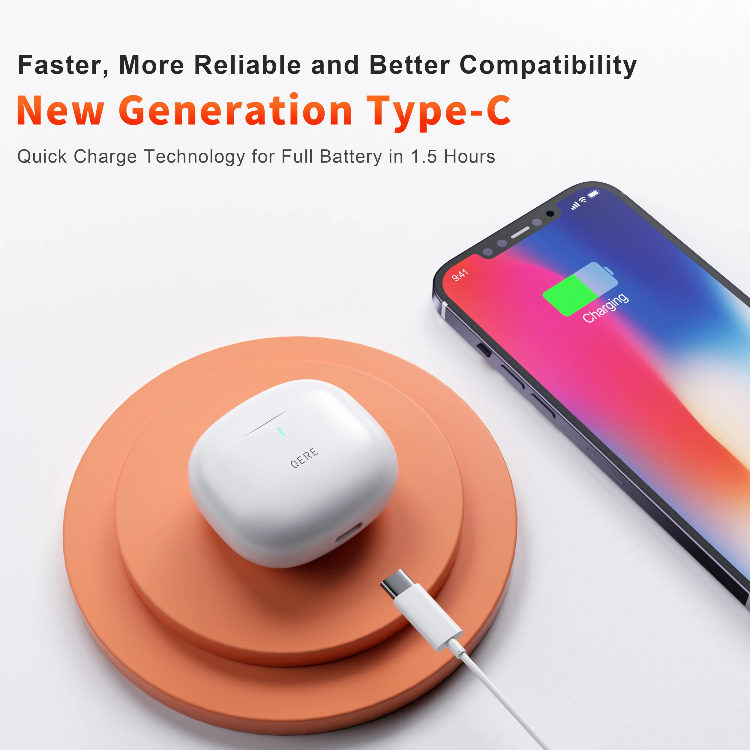 Wireless Earphones QERE E28 NEW TWS Bluetooth 5.3 HD Microphone HIFI Headphone 13mm Driver Low Latency gaming waterproof Earbud