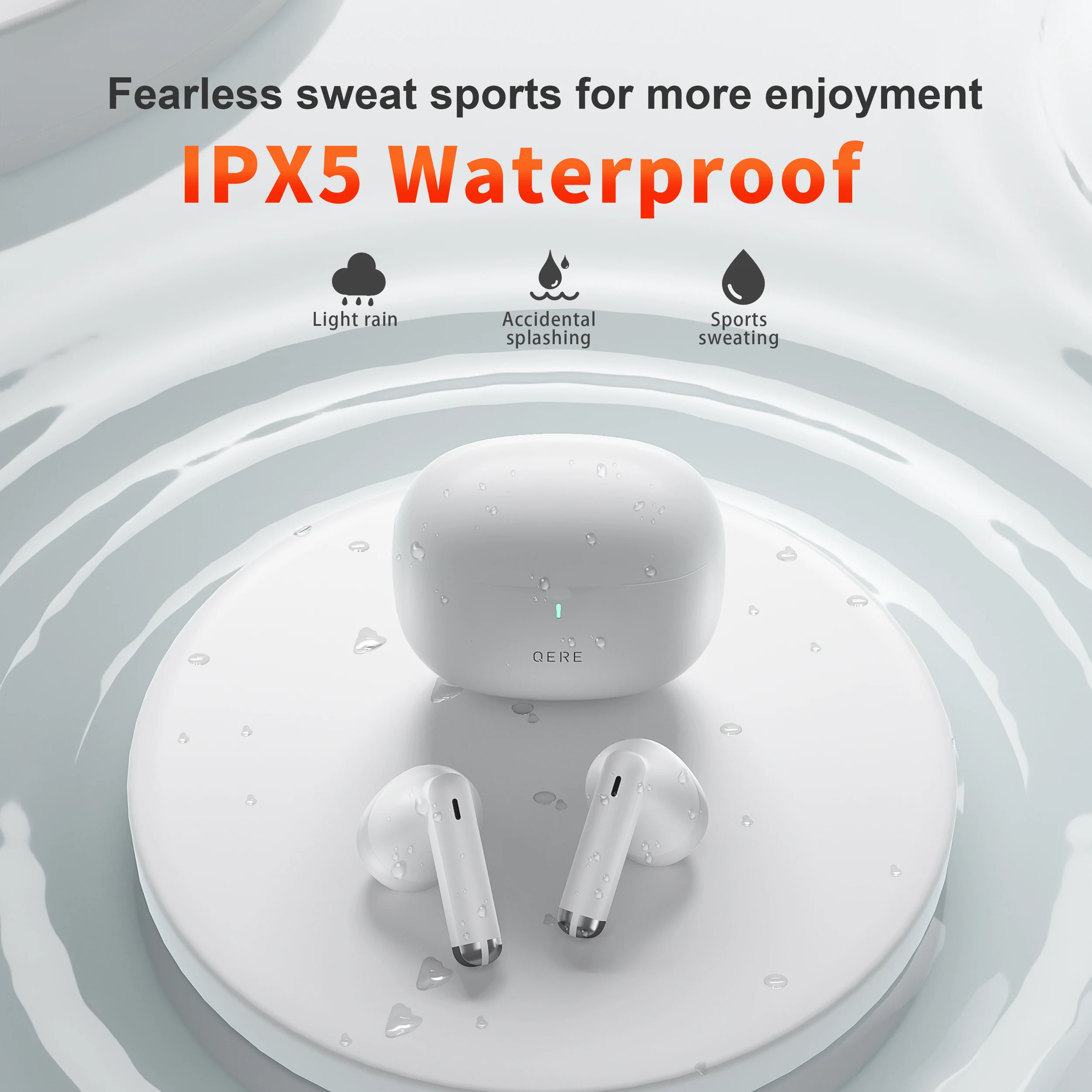 Wireless Earphones QERE E28 NEW TWS Bluetooth 5.3 HD Microphone HIFI Headphone 13mm Driver Low Latency gaming waterproof Earbud