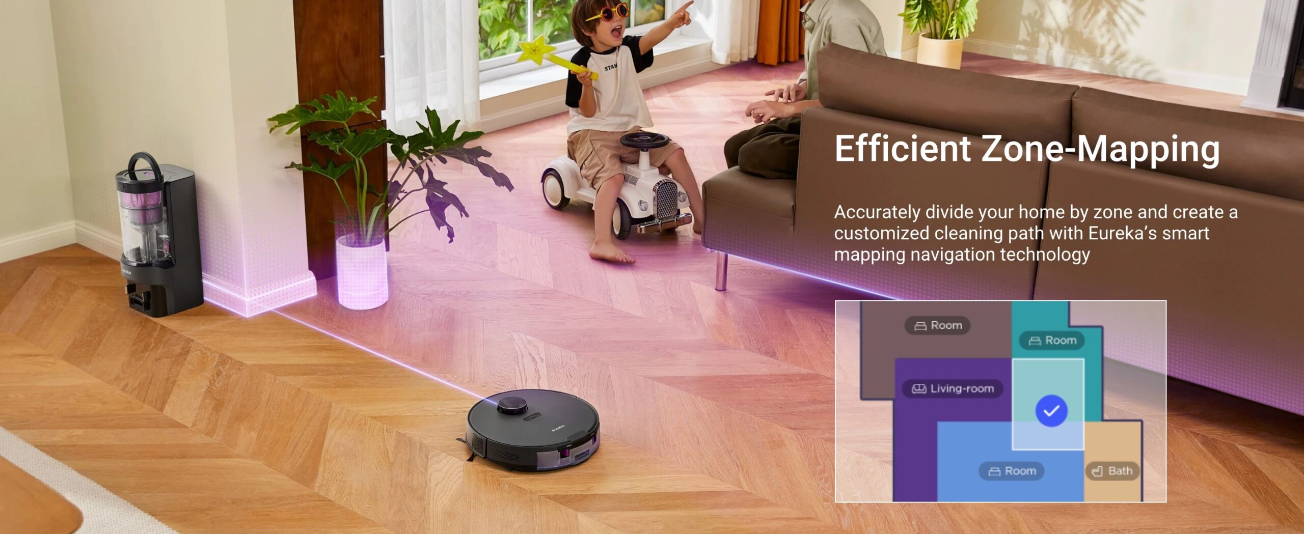 Eureka E20+ 8000 Pa Self-Emptying Robot Vacuum Cleaner, 180 Min Battery Life, DuoDetect AI 3D Obstacle Avoidance