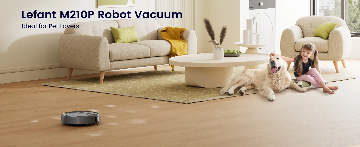 Lefant M210 Pro Robot Vacuum Cleaner, 2200Pa Powerful Suction, 120 Mins Runtime, Automatic Self-Charging, Wi-Fi/App/Alexa Contro