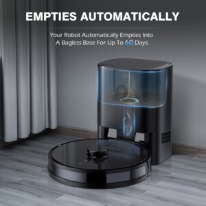 ZCWA D900 Robot Vacuum Cleaner with Auto-empty Dock, 6000PA Suction, Multi-Floor Maping, Customized Wet Dry Room Cleaning