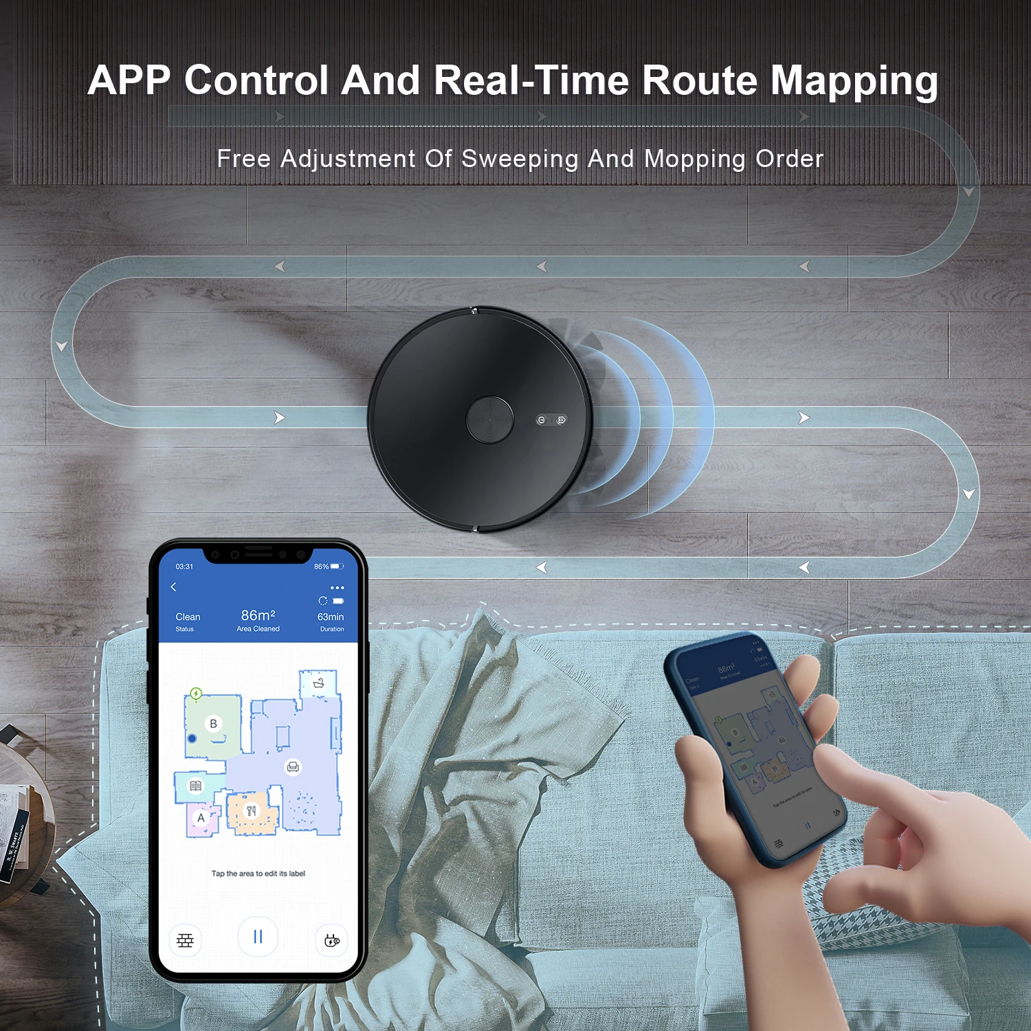 ZCWA D900 Robot Vacuum Cleaner with Auto-empty Dock, 6000PA Suction, Multi-Floor Maping, Customized Wet Dry Room Cleaning ZCWA D900 Robot Vacuum Cleaner with Auto-empty Dock, 6000PA Suction, Multi-Floor Maping, Customized Wet Dry Room Cleaning